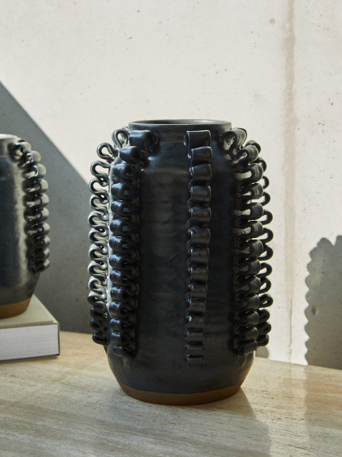 Perla Valtierra - Lola Hand-Glazed Ceramic Large Vase - Black - ABASK