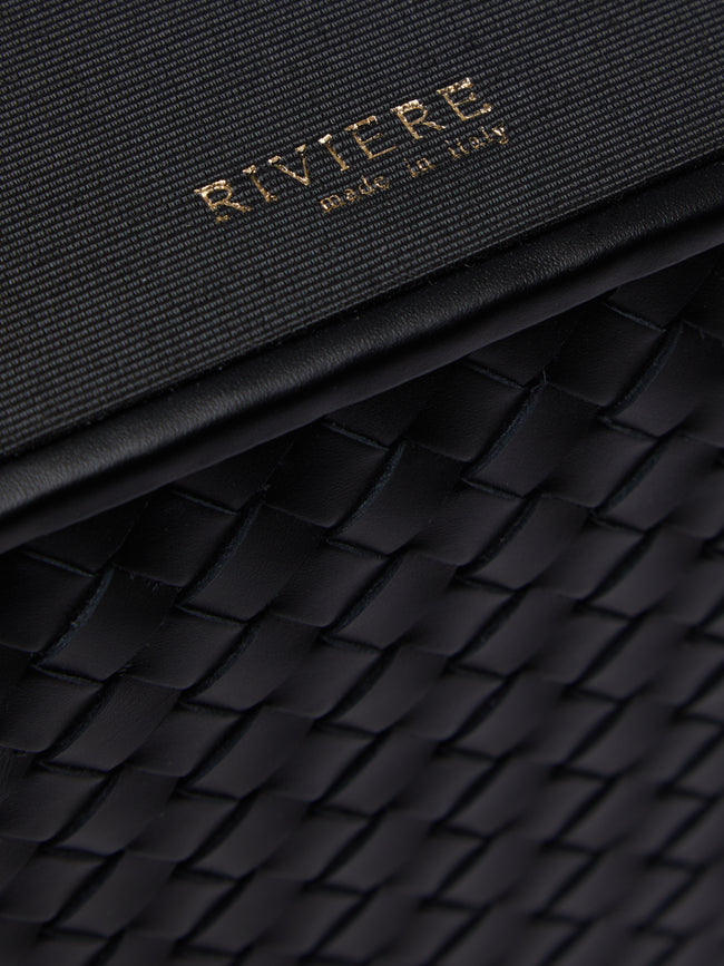 Riviere - Woven Leather Bin -  - ABASK