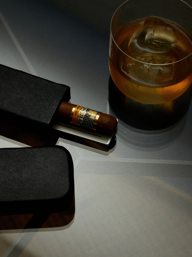 Lorenzi Milano - Saffiano Double Corona Cigar Case (2 Cigars) -  - ABASK