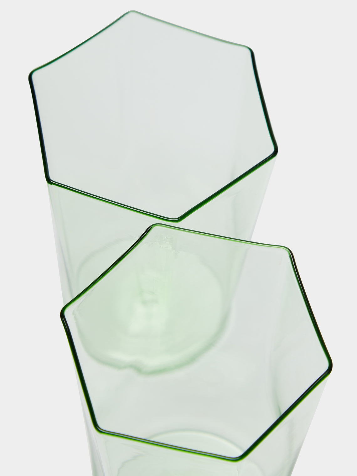 Yali Glass - Venexia Hand-Blown Murano Glass Medium Highball - Green - ABASK