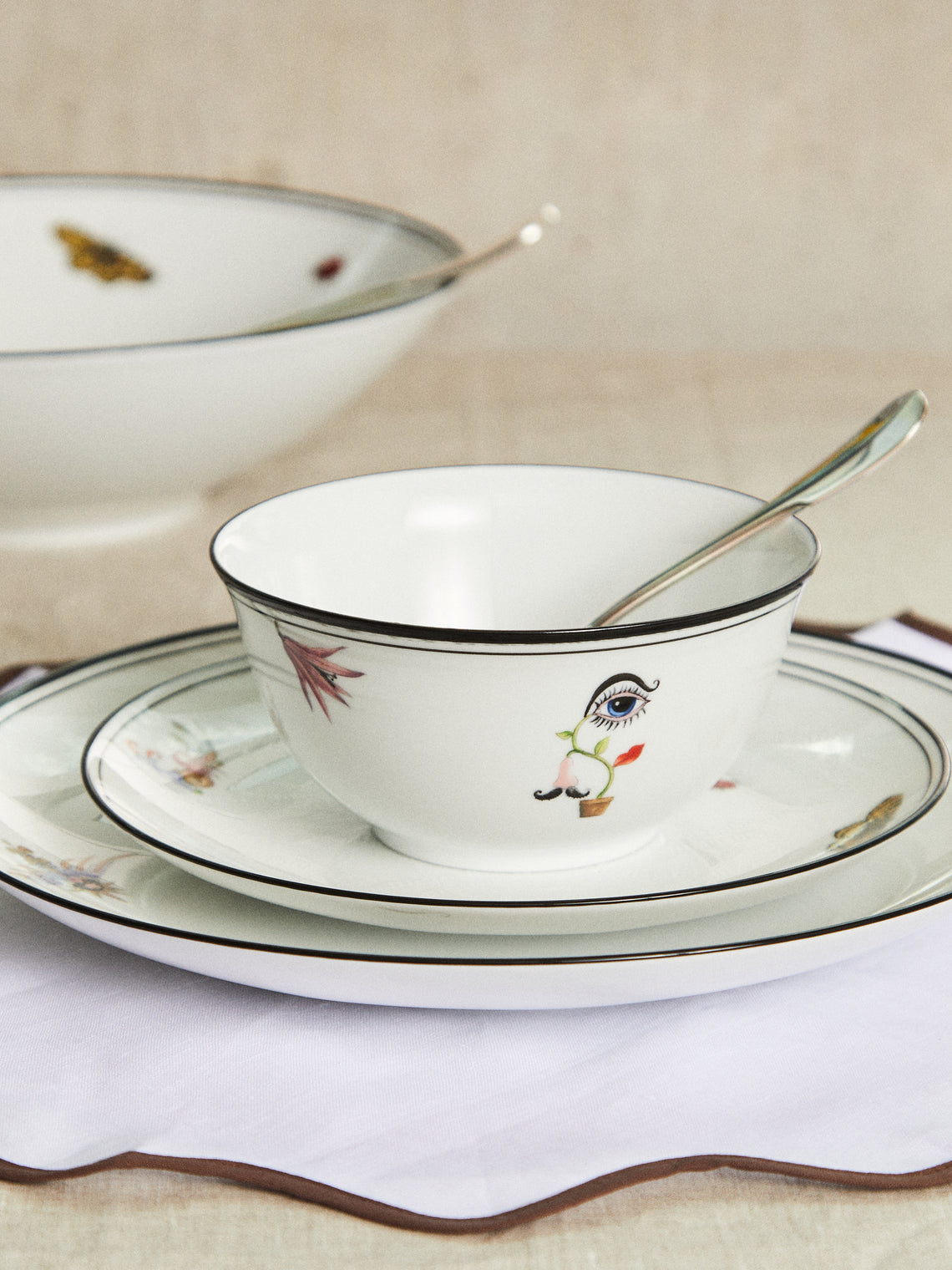 Ginori 1735 - Arcadia Porcelain Soup Bowls (Set of 2) - Multiple - ABASK
