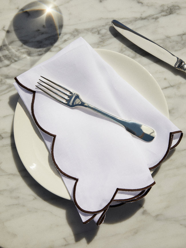 Angela Wickstead - Diletta Scalloped Linen Napkins (Set of 4) -  - ABASK