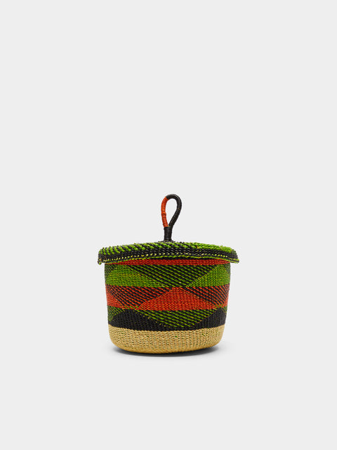 Baba Tree - Banasco Handwoven Elephant Grass Lidded Basket - Multiple - ABASK