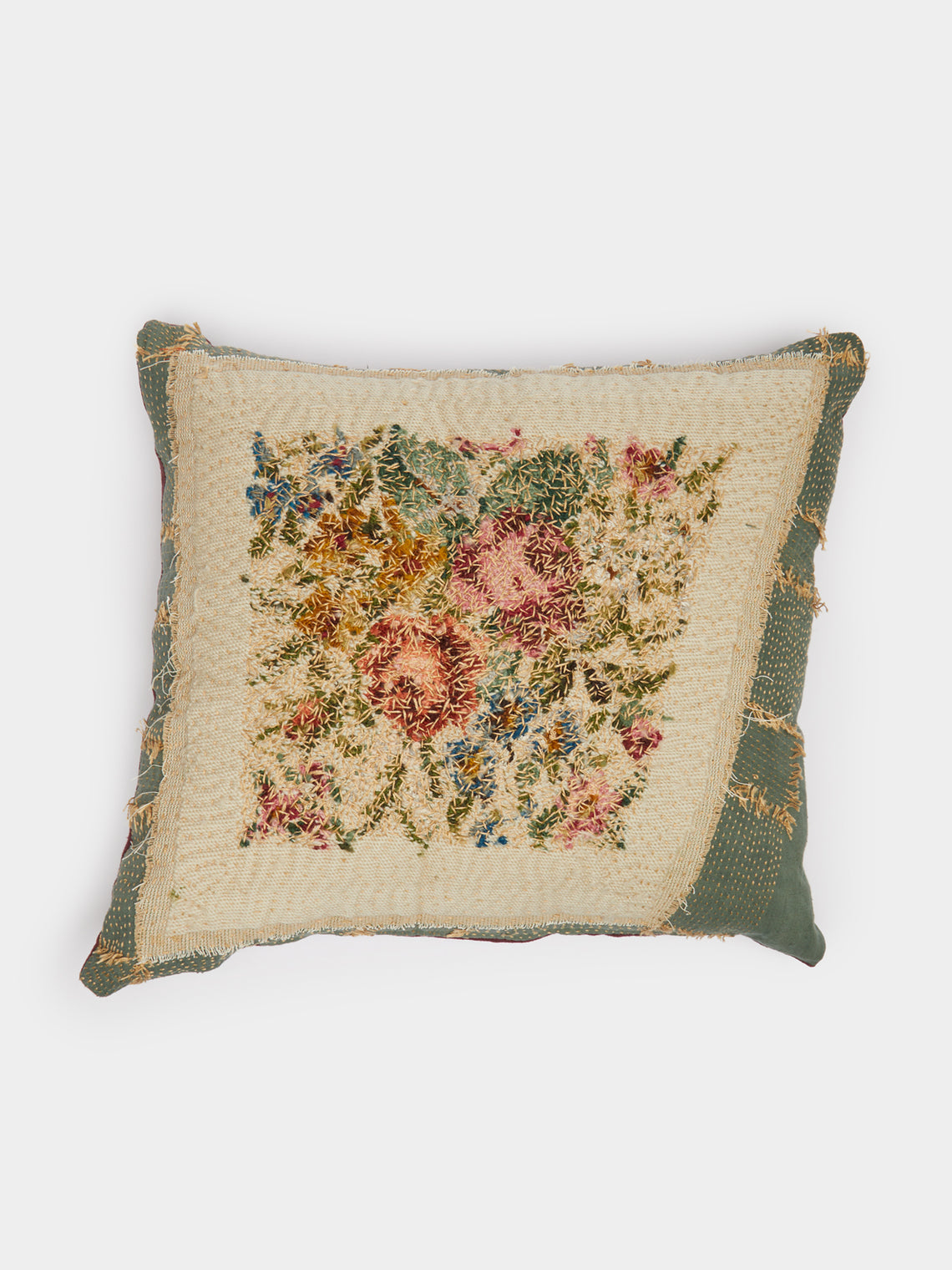 By Walid - 19th-Century Needlepoint Linen Cushion - Multiple - ABASK - 