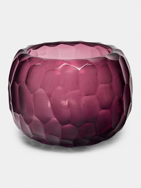 Micheluzzi Glass - Puffo Ametista Hand-Blown Murano Glass Vase - Purple - ABASK - 
