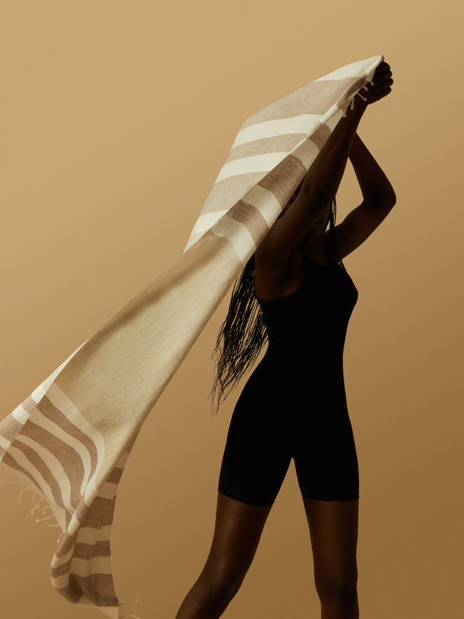 Brunello Cucinelli - Linen Striped Blanket -  - ABASK