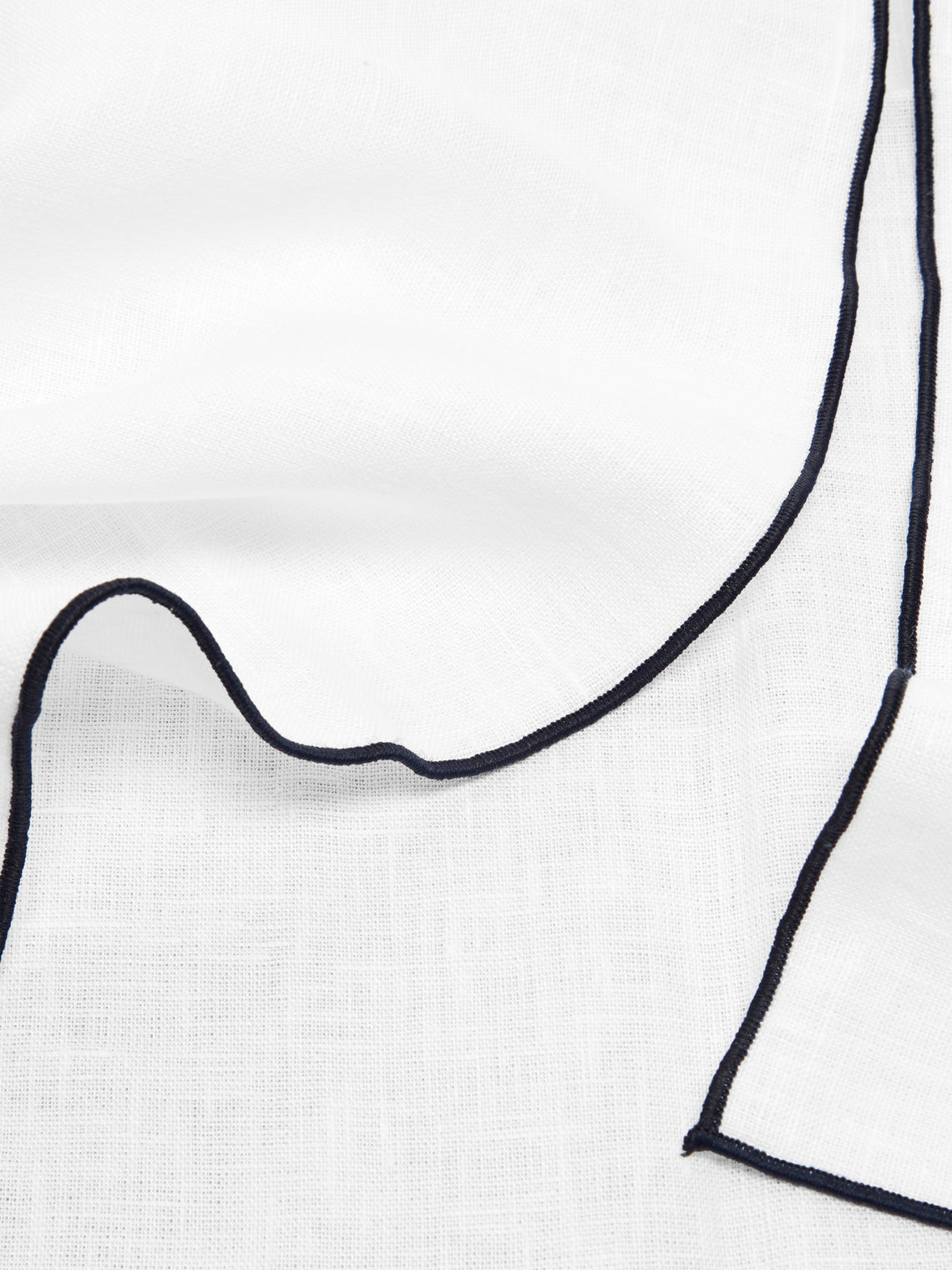 Madre Linen - Hand-Dyed Linen Contrast-Edge Napkins (Set of 4) - White - ABASK