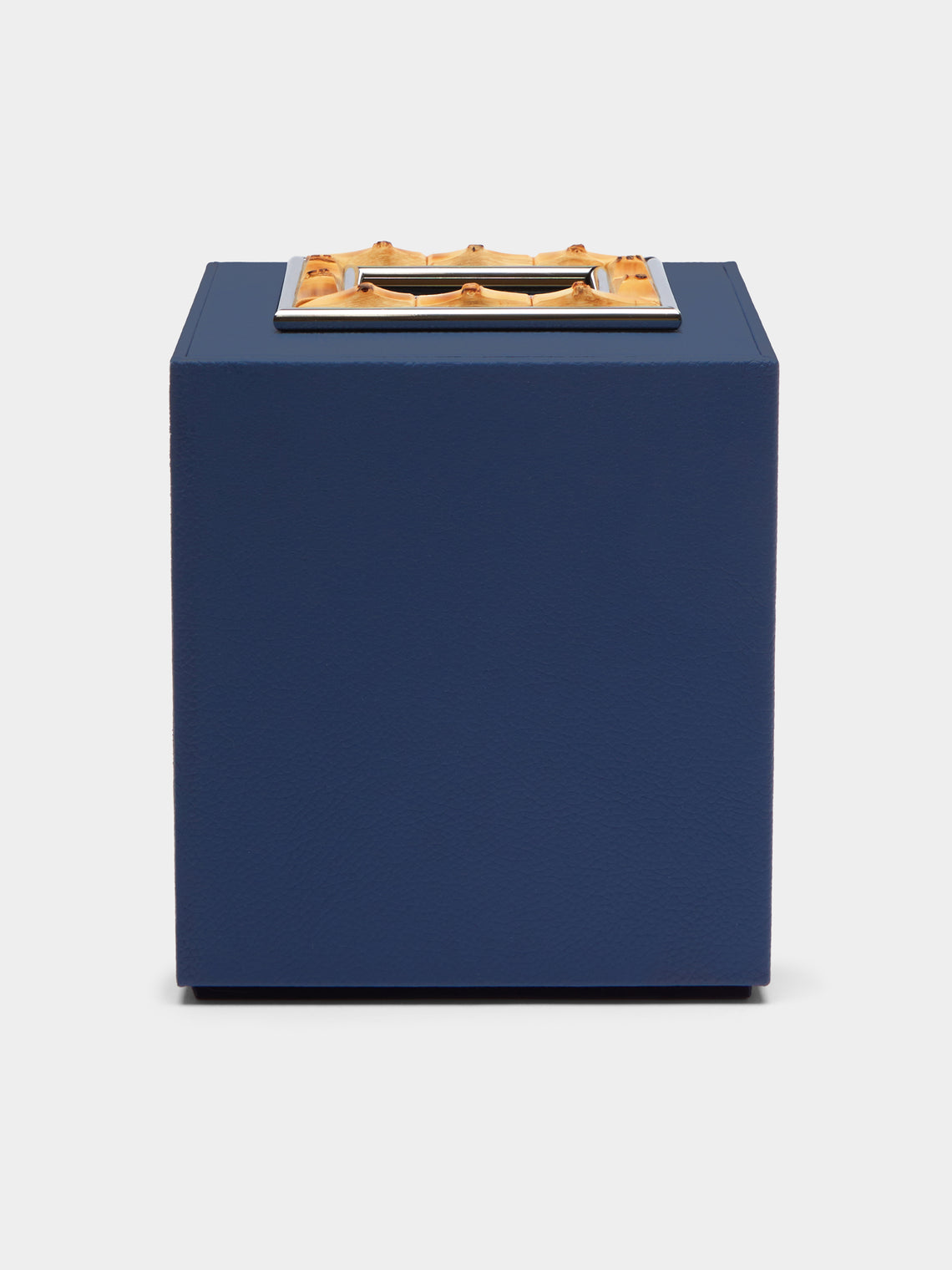 Lorenzi Milano - Leather and Bamboo Tissue Box - Blue - ABASK - 