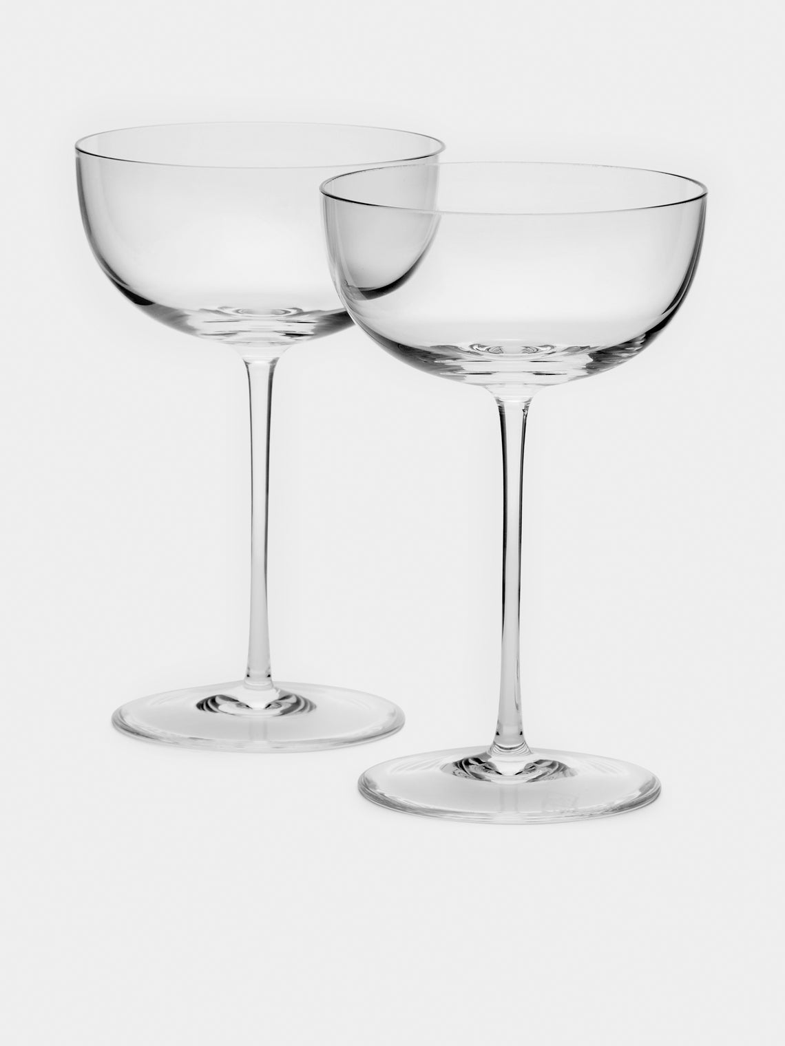 Richard Brendon - Hand-Blown Crystal Champagne Coupes (Set of 2) - Clear - ABASK