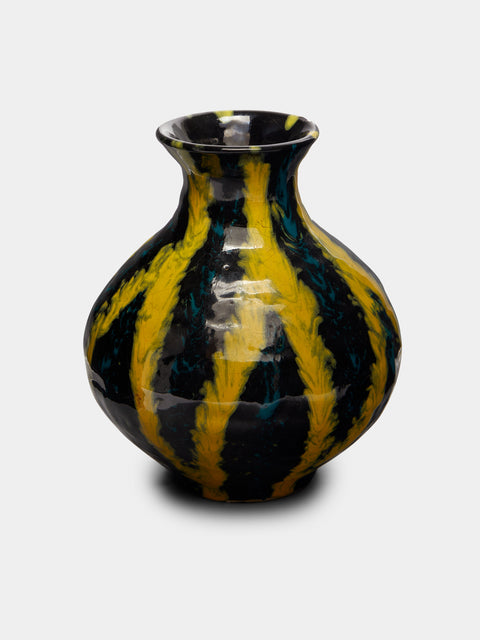 Antique and Vintage - 1950-1970 Fat Lava Vase - Black - ABASK - 