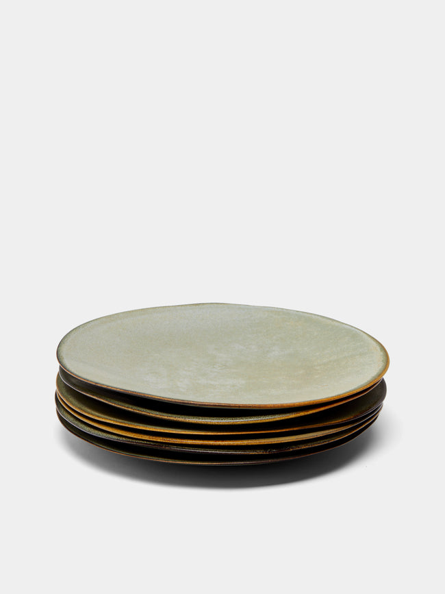 Mervyn Gers Ceramics - Hand-Glazed Ceramic Dinner Plates (Set of 6) - Beige - ABASK
