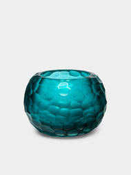 Micheluzzi Glass - Bocia Acqua Hand-BlownMurano Glass Vase - Teal - ABASK - 