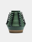 Perla Valtierra - Lola Hand-Glazed Ceramic Medium Vase - Green - ABASK - 