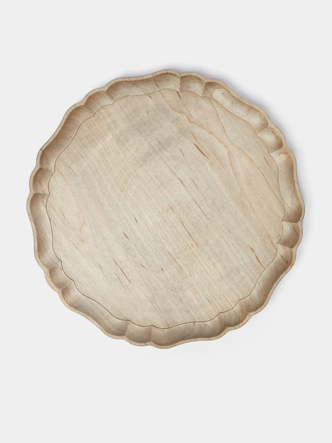 Ifuji - Italian Hand-Carved Wood Round Tray -  - ABASK - 