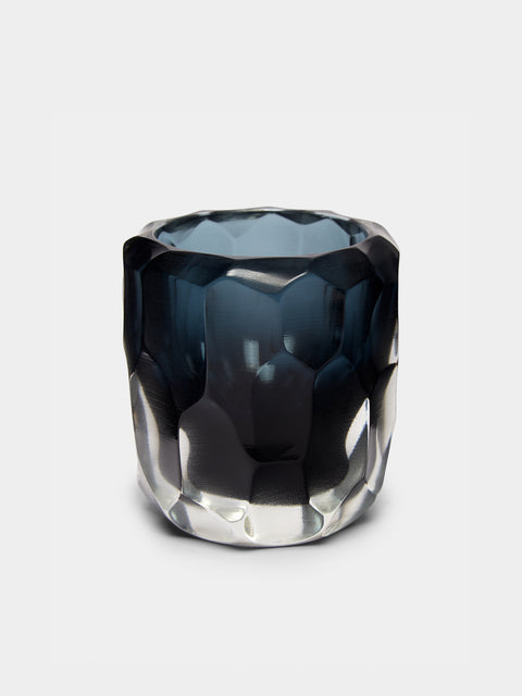 Micheluzzi Glass - Rullo Oceano Hand-Blown Murano Glass Vase - Blue - ABASK - 