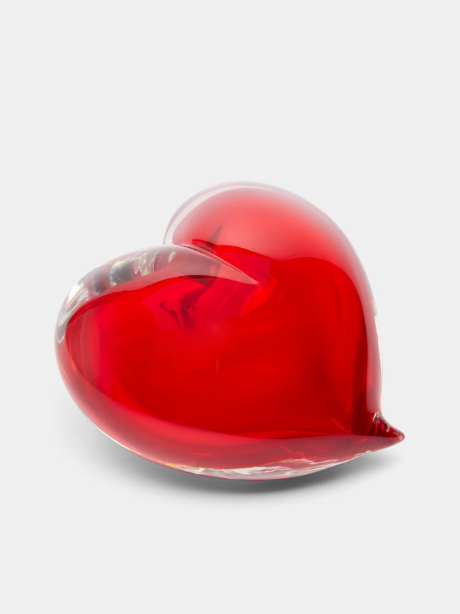 Giberto - Heart Hand-Blown Murano Glass Paperweight -  - ABASK - 