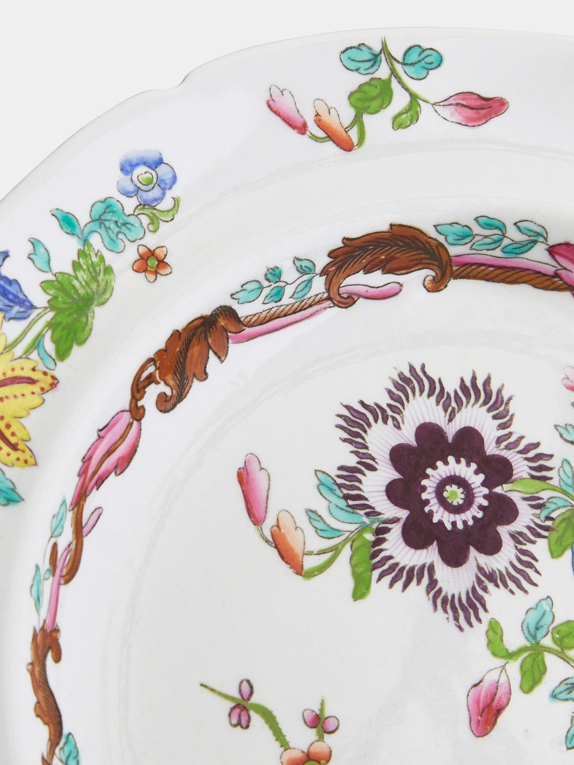 Antique and Vintage - 20th-Century Flower Bone China Plates (Set of 8) -  - ABASK