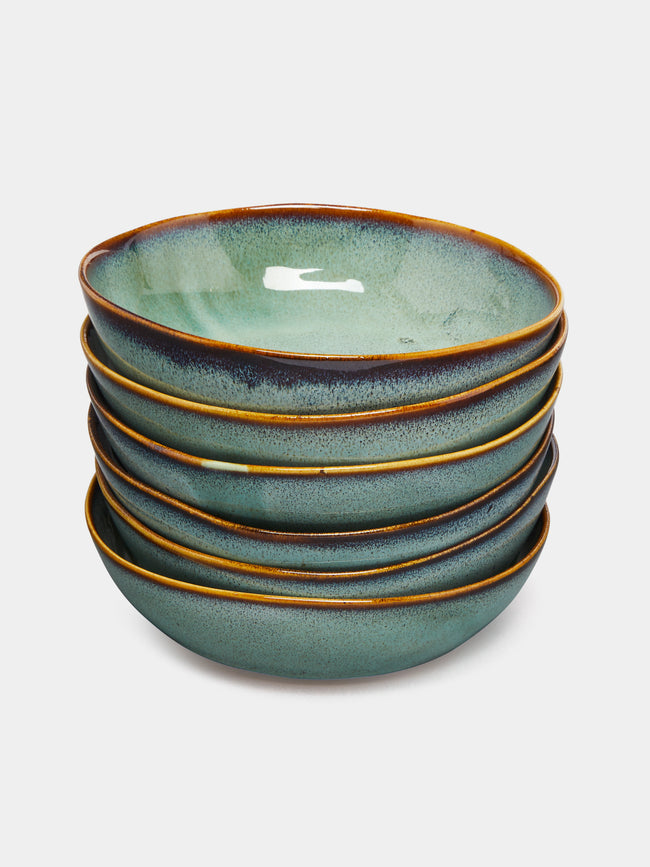 Mervyn Gers Ceramics - Hand-Glazed Ceramic Large Breakfast Bowls (Set of 6) -  - ABASK