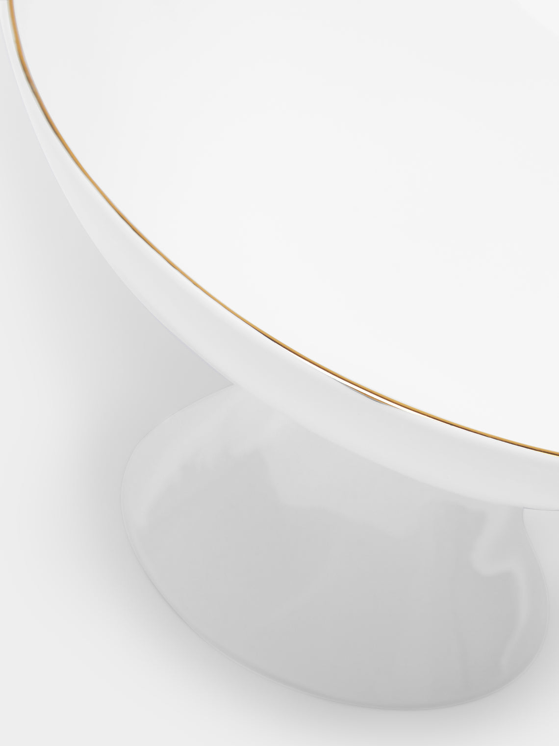 Feldspar - Hand-Painted 24ct Gold and Bone China Fruit Bowl - White - ABASK