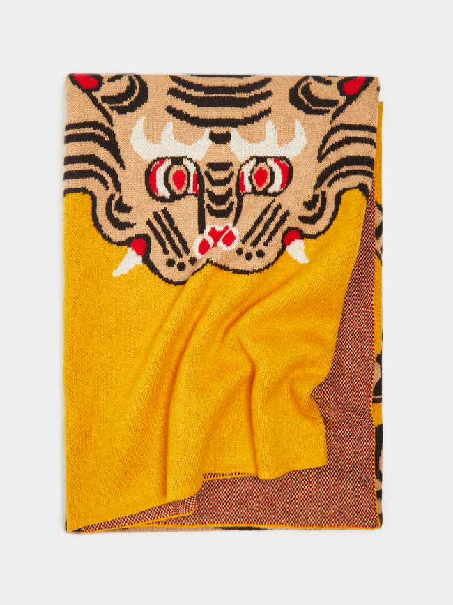 Saved NY - Tiger Rug Cashmere Blanket - Yellow - ABASK - 