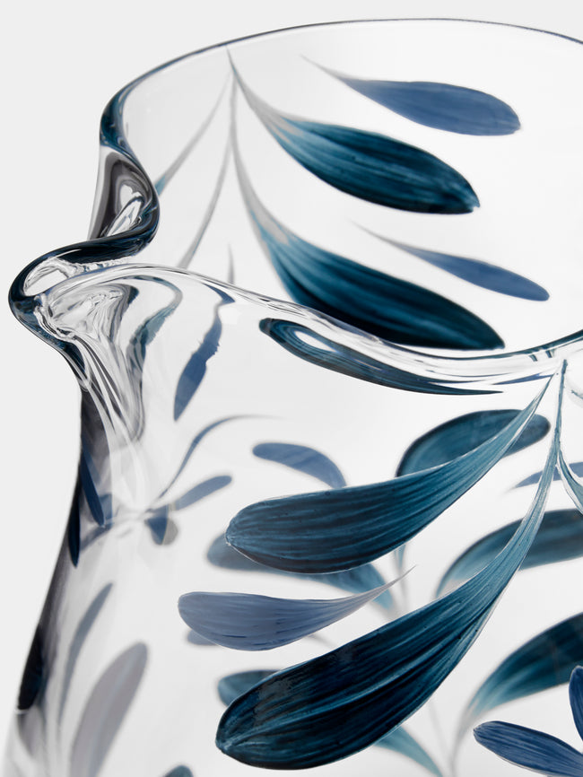 Los Vasos de Agua Clara - Melides Hand-Painted Glass Jug -  - ABASK