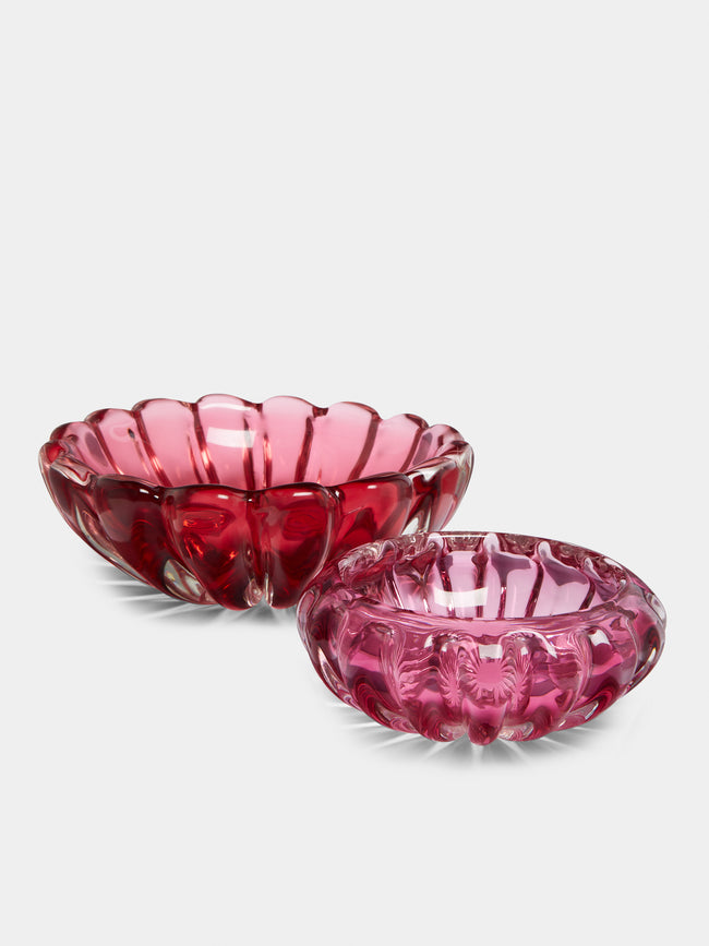 Antique and Vintage - 1955 Seguso Vetri D'art Murano Glass Bowl (Set of 2) - Pink - ABASK - 