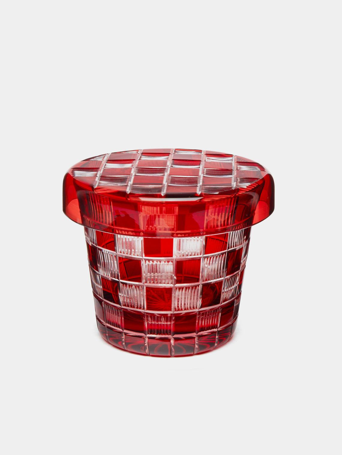 Hirota Glass - Edo Kiroko Hand-Cut Lidded Glass - Red - ABASK - 