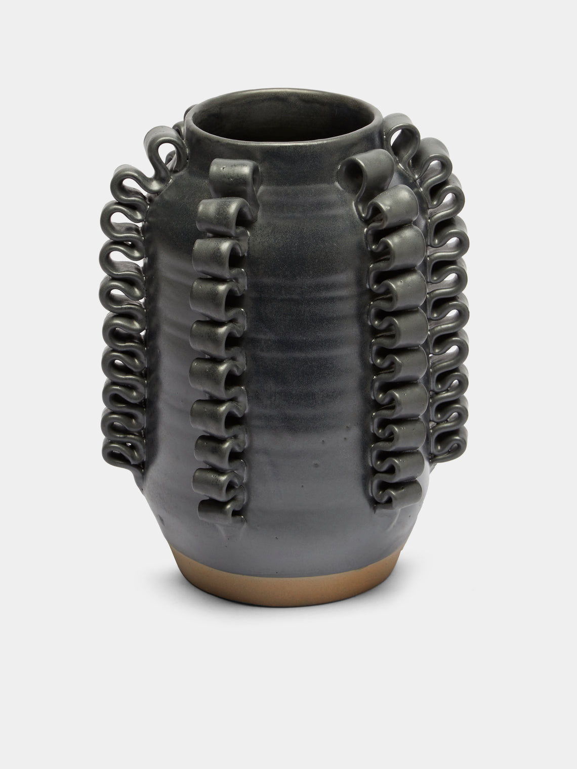 Perla Valtierra - Lola Hand-Glazed Ceramic Medium Vase - Black - ABASK