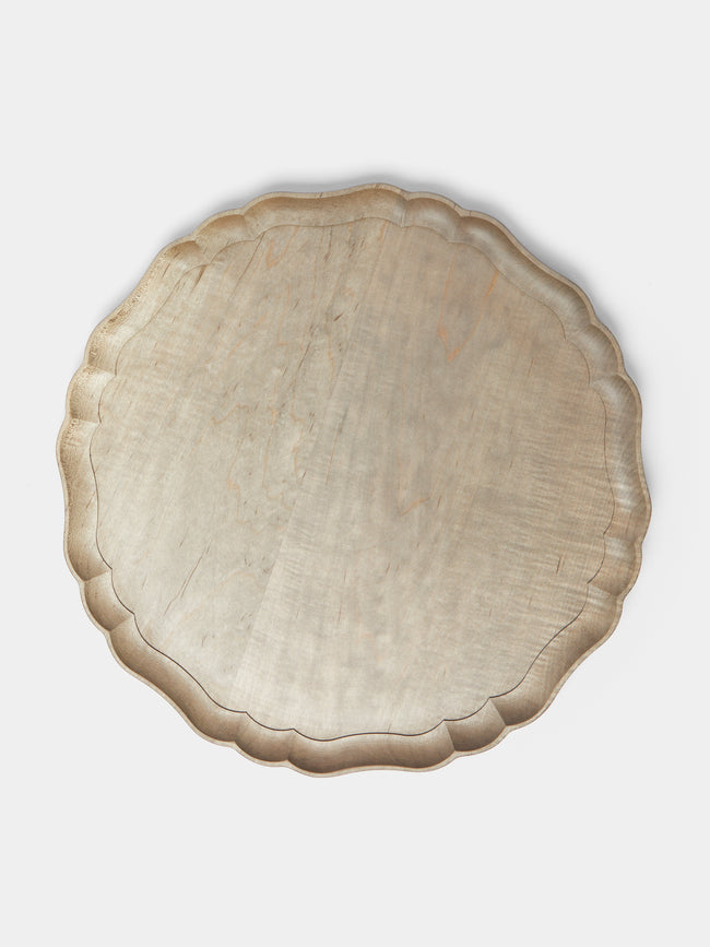 Ifuji - Italian Hand-Carved Wood Large Round Tray -  - ABASK - 