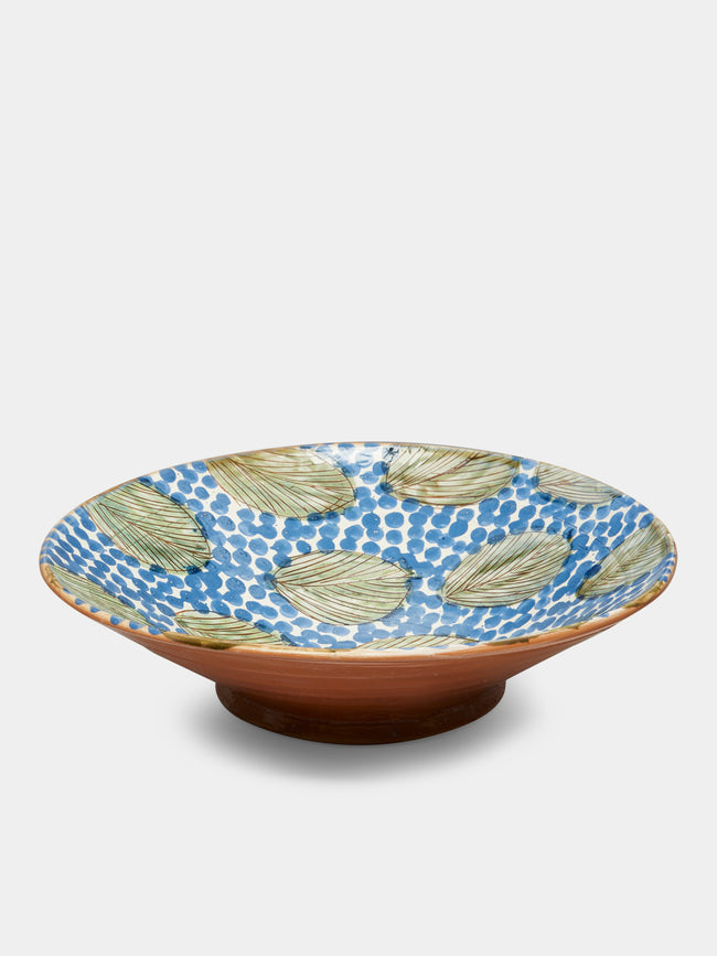 Malaika - Leaves Hand-Painted Ceramic Serving Bowl -  - ABASK - 