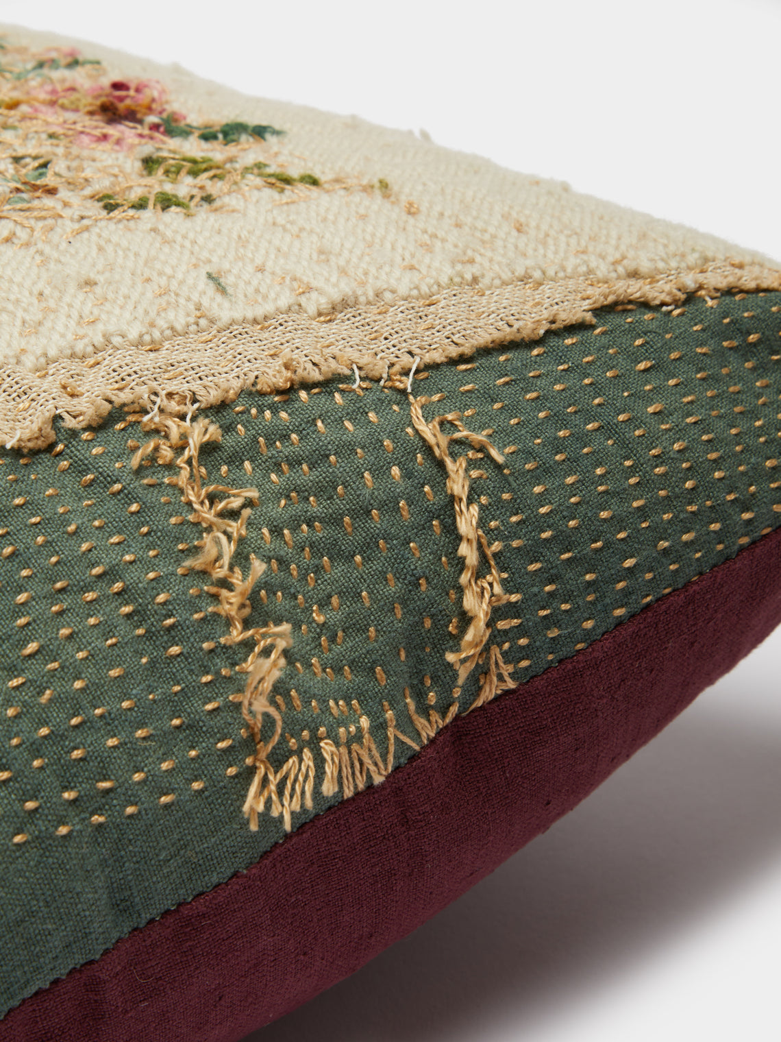 By Walid - 19th-Century Needlepoint Linen Cushion - Multiple - ABASK