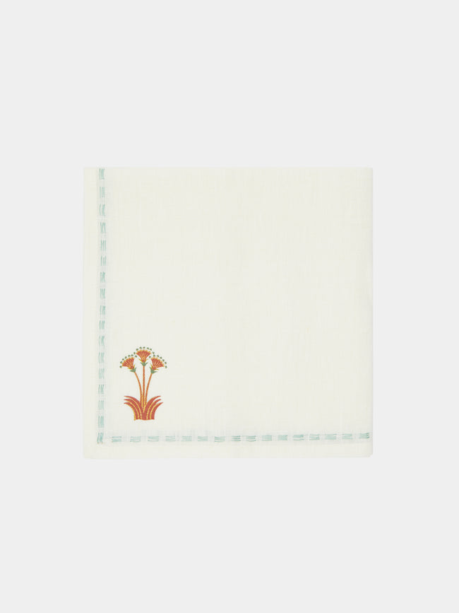 Malaika - Sacred Nile Hand-Embroidered Linen Napkins (Set of 4) -  - ABASK - 
