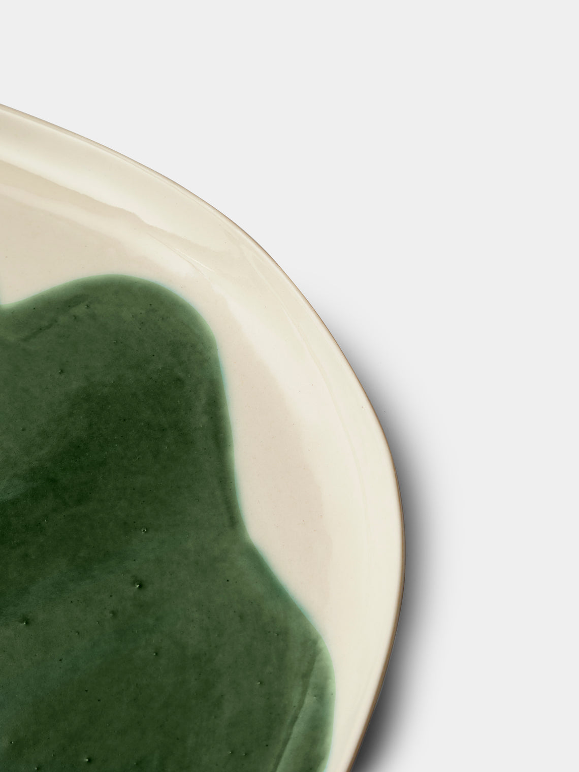 Pottery & Poetry - Hand-Glazed Porcelain Dinner Plates (Set of 4) - Green - ABASK