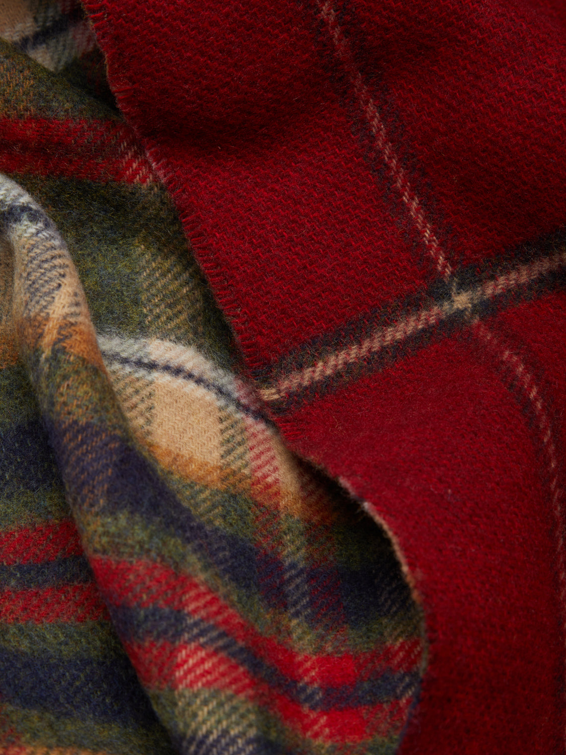 Johnstons of Elgin - Double-Faced Wool Check Blanket - Red - ABASK