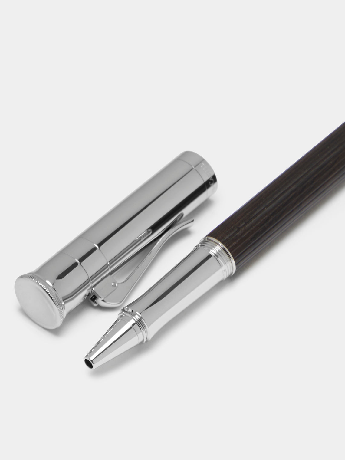 Graf von Faber-Castell - Grenadilla Platinum-Plated Wood Rollerball Pen - Silver - ABASK