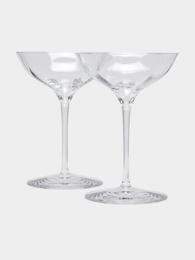 Waterford - Belle Hand-Blown Crystal Champagne Coupes (Set of 2) - Clear - ABASK