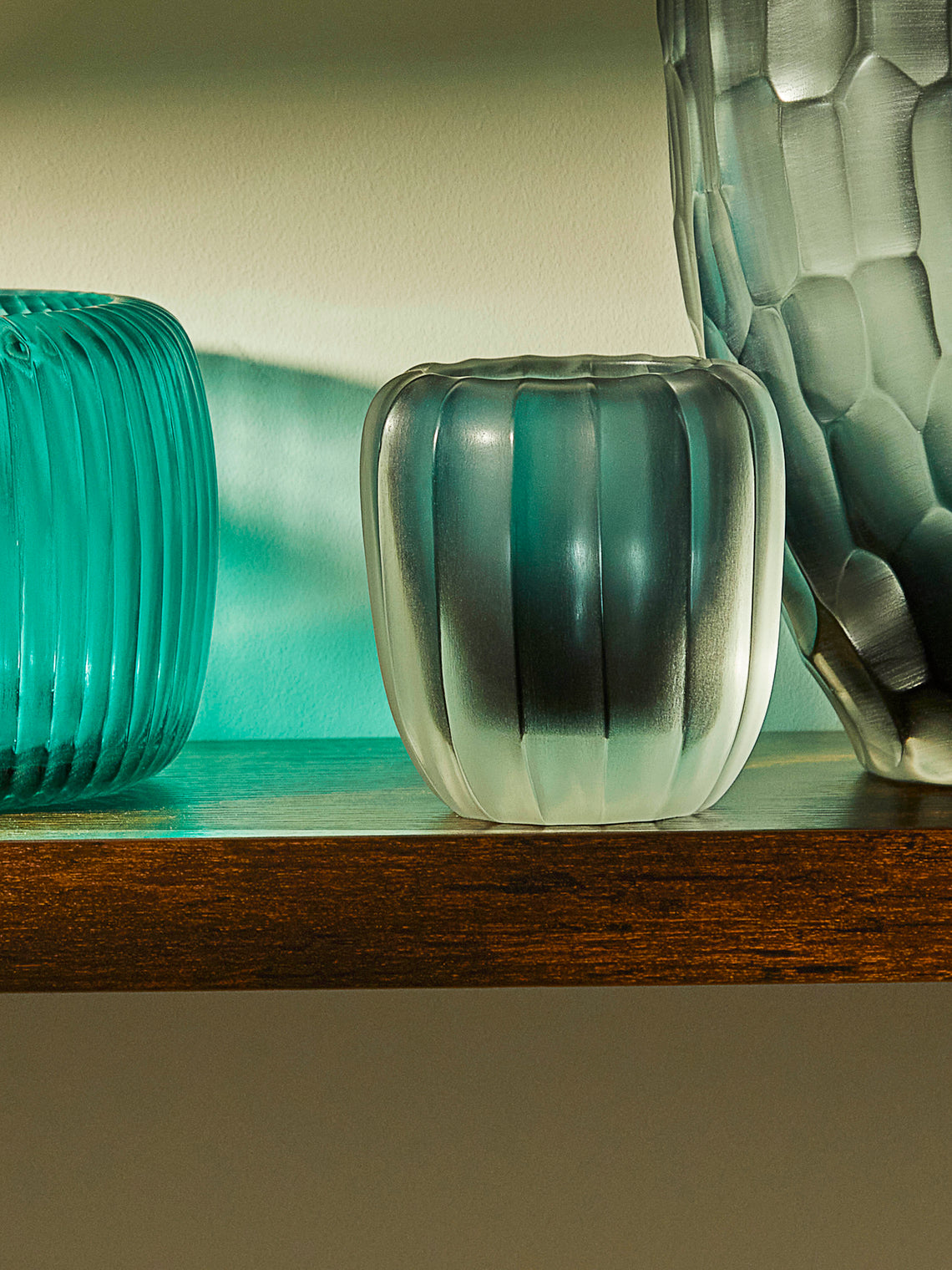 Micheluzzi Glass - Rullo Oceano Hand-Blown Murano Glass Vase - Blue - ABASK