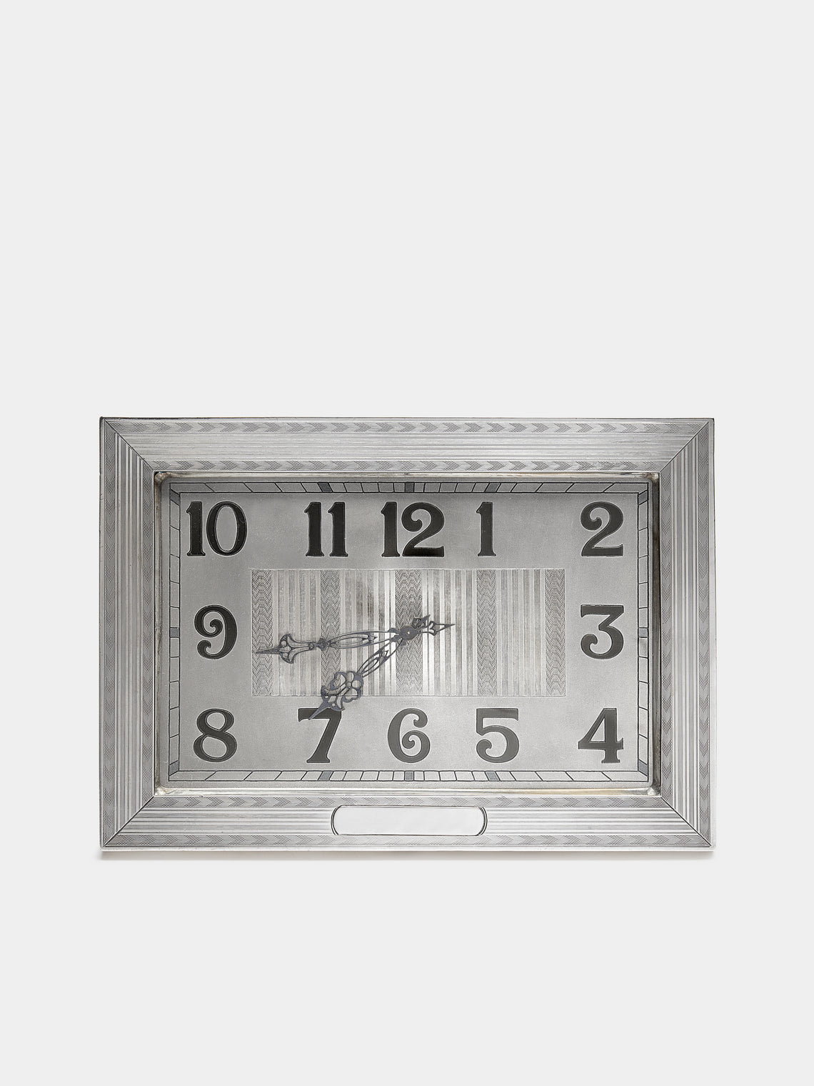 Antique and Vintage - 1920 Art Déco Sterling Silver Framed 8-Day Clock - Silver - ABASK - 
