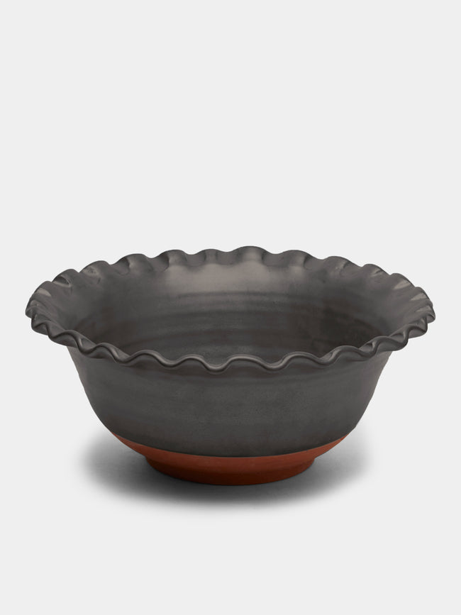 Perla Valtierra - Hand-Glazed Ceramic Large Serving Bowl - Black - ABASK - 