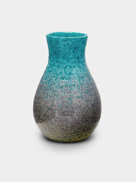 Antique and Vintage - 1960s Ombre Accolay Vase - Blue - ABASK - 