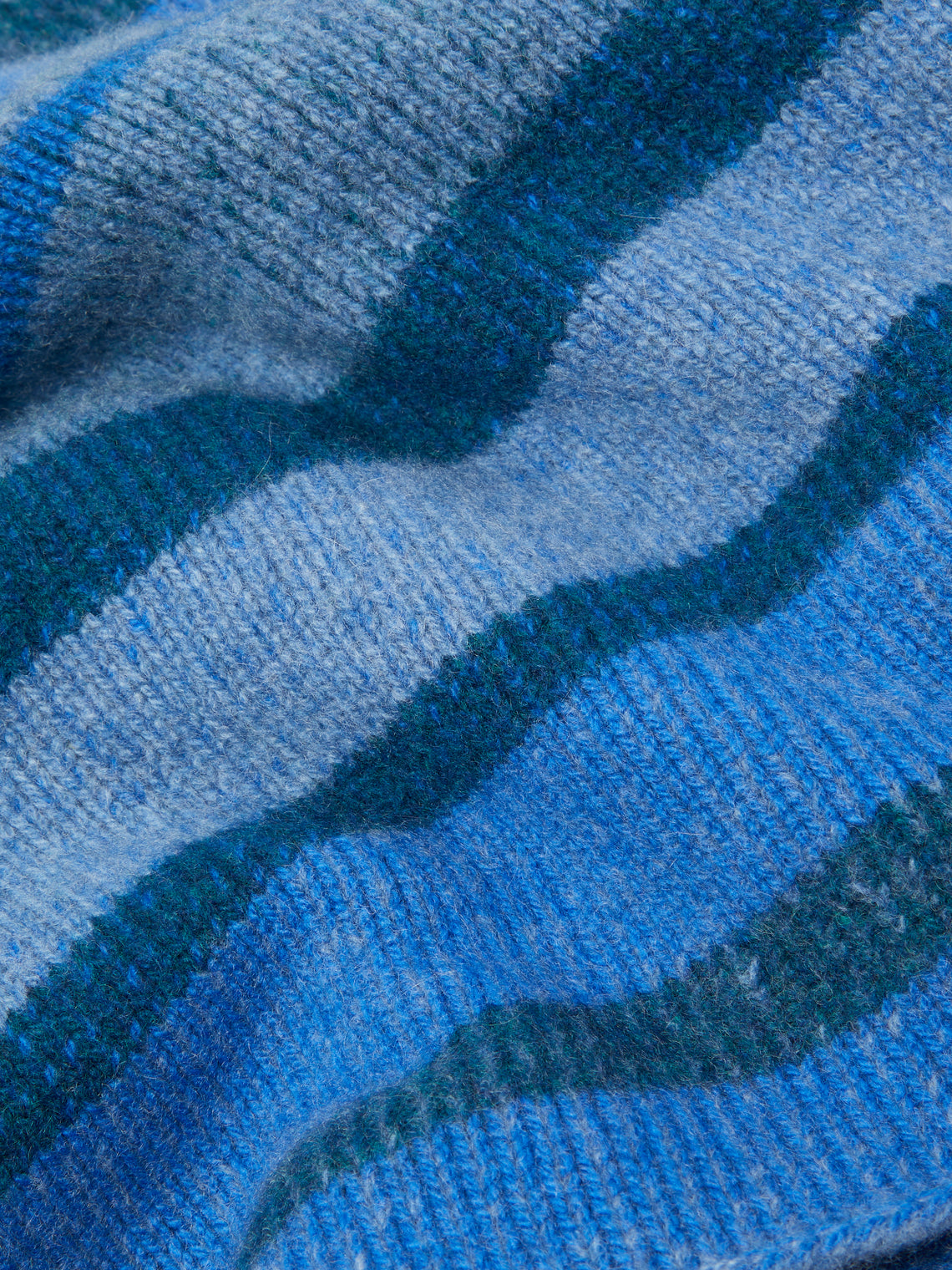 The Elder Statesman - Stripe Super Soft Cashmere Blanket - Blue - ABASK