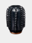 Perla Valtierra - Lola Hand-Glazed Ceramic Large Vase - Black - ABASK - 