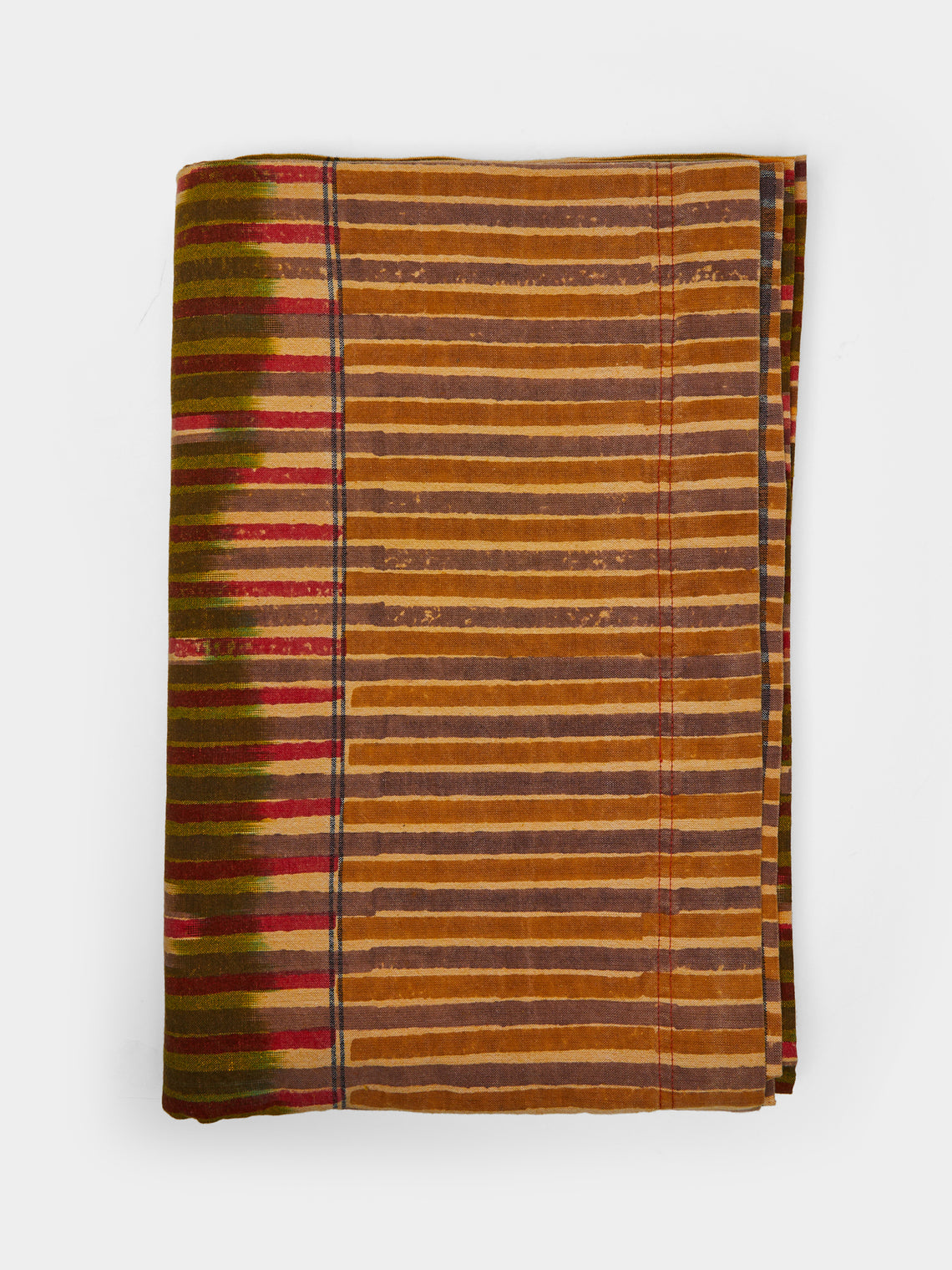Gregory Parkinson - Turmeric Moss Block-Printed Cotton Rectangular Tablecloth - Multiple - ABASK - 