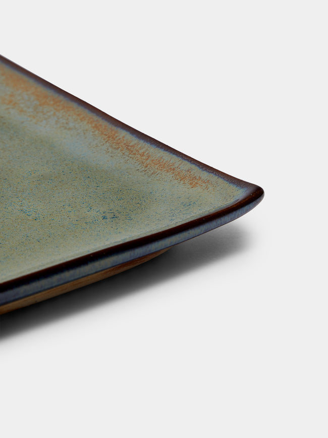 Mervyn Gers Ceramics - Hand-Glazed Ceramic Rectangular Serving Platter - Green - ABASK