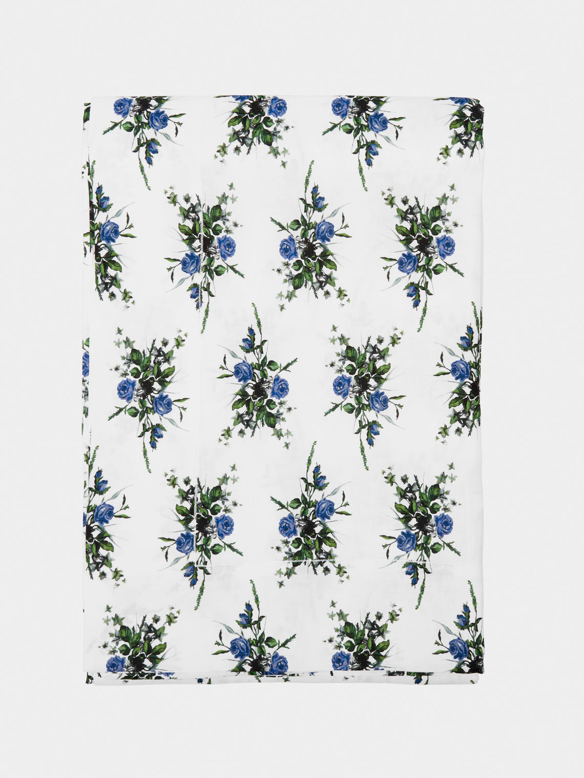 Emilia Wickstead - Linen Floral Rectangular Tablecloth - Light Blue - ABASK - 