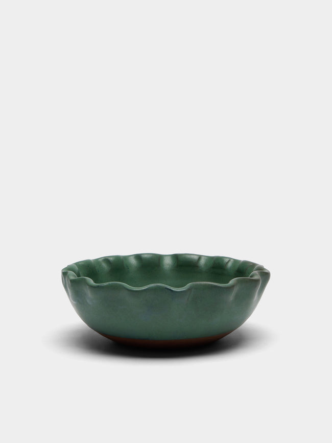 Perla Valtierra - Hand-Glazed Ceramic Small Bowls (Set of 4) - Green - ABASK - 