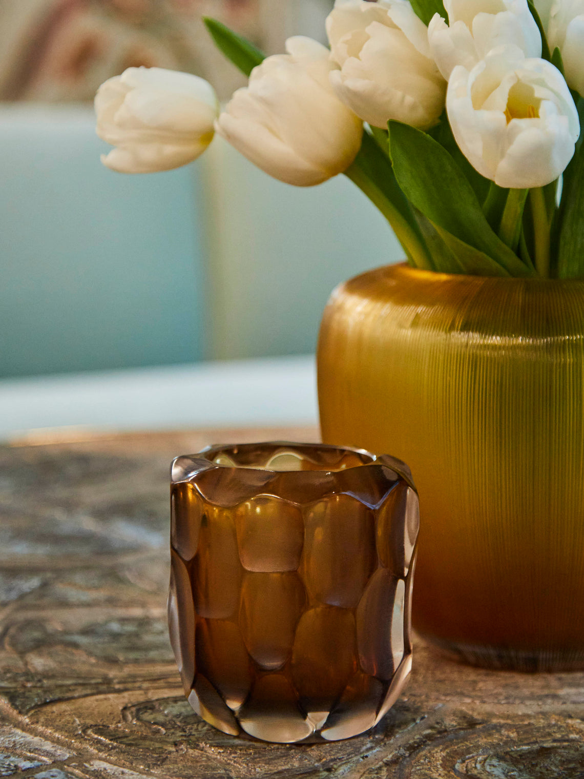 Rullo Miele Hand-Blown Murano Glass Vase