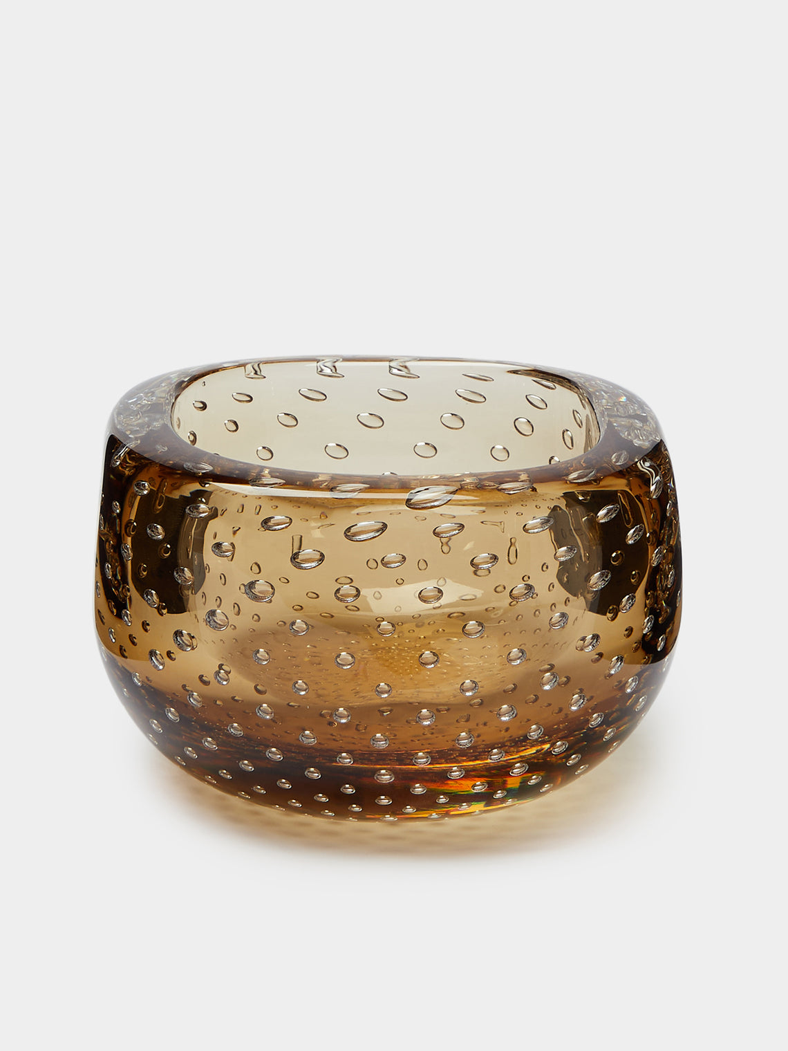 Yali Glass - Vegas Quadrato Hand-Blown Murano Glass Bowl - Brown - ABASK - 