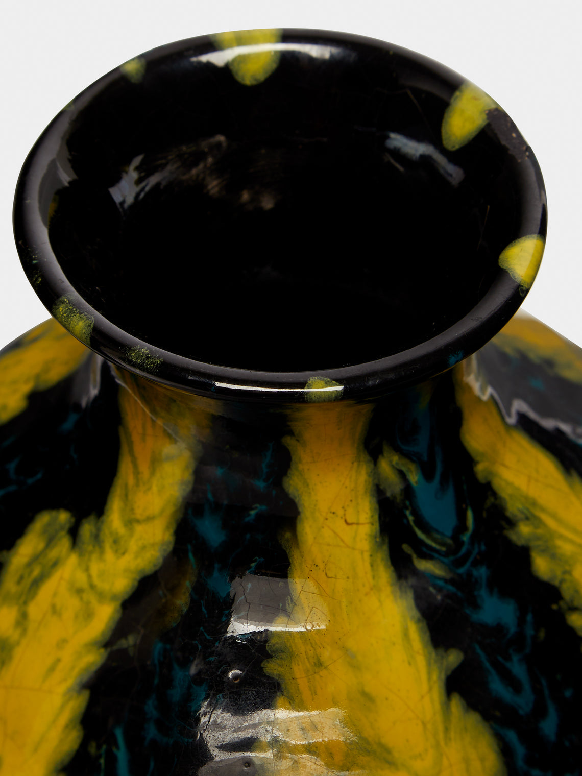 Antique and Vintage - 1950-1970 Fat Lava Vase - Black - ABASK