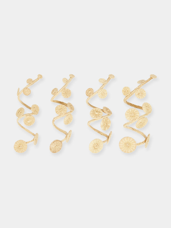 Artesanías del Atlántico - Ginger Handwoven Palm Napkin Rings (Set of 4) -  - ABASK